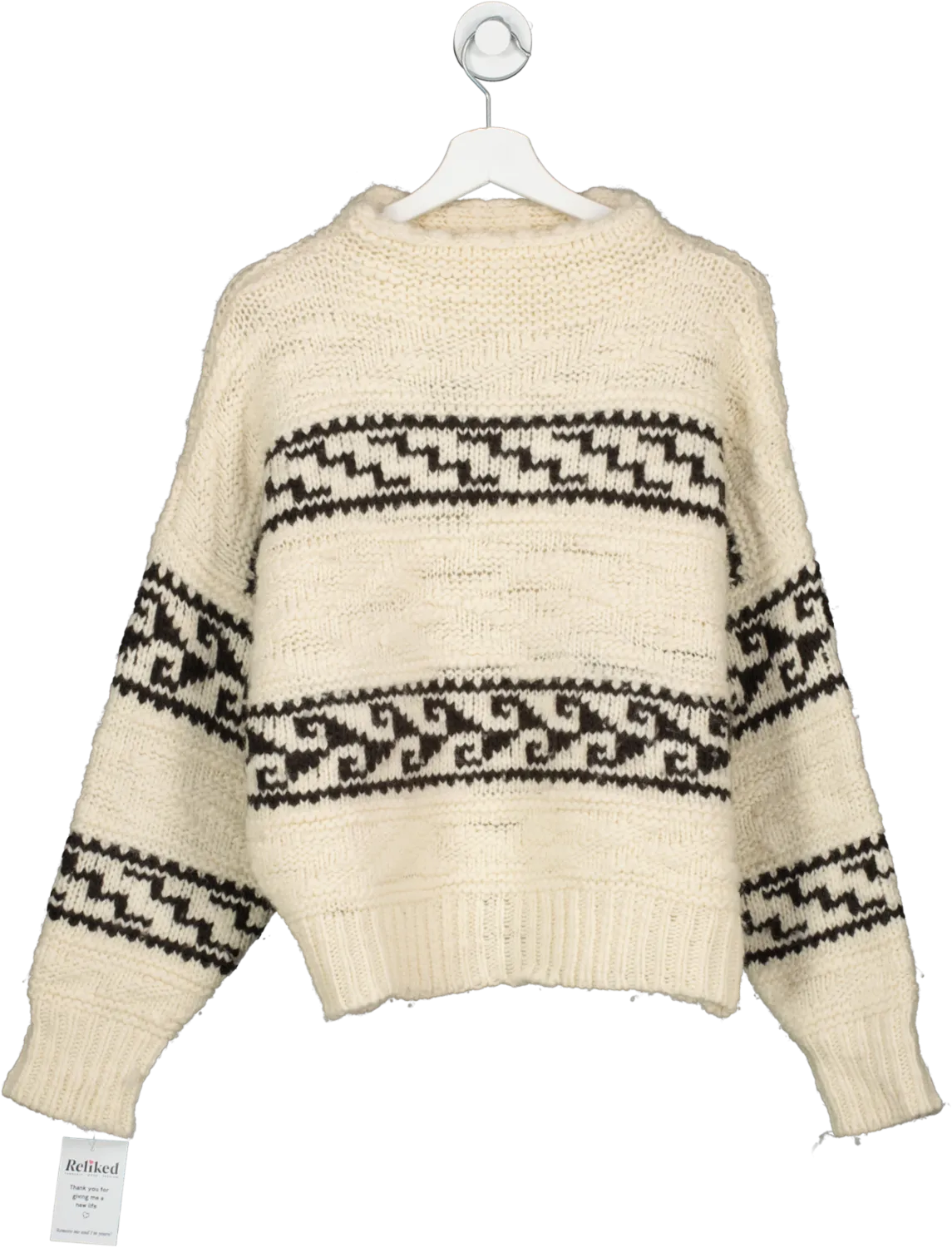 Isabel Marant Cream Marner Intarsia Wool Jumper UK 12