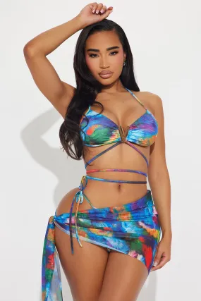 Island Wonder 3 Piece Bikini Set - Multi Color