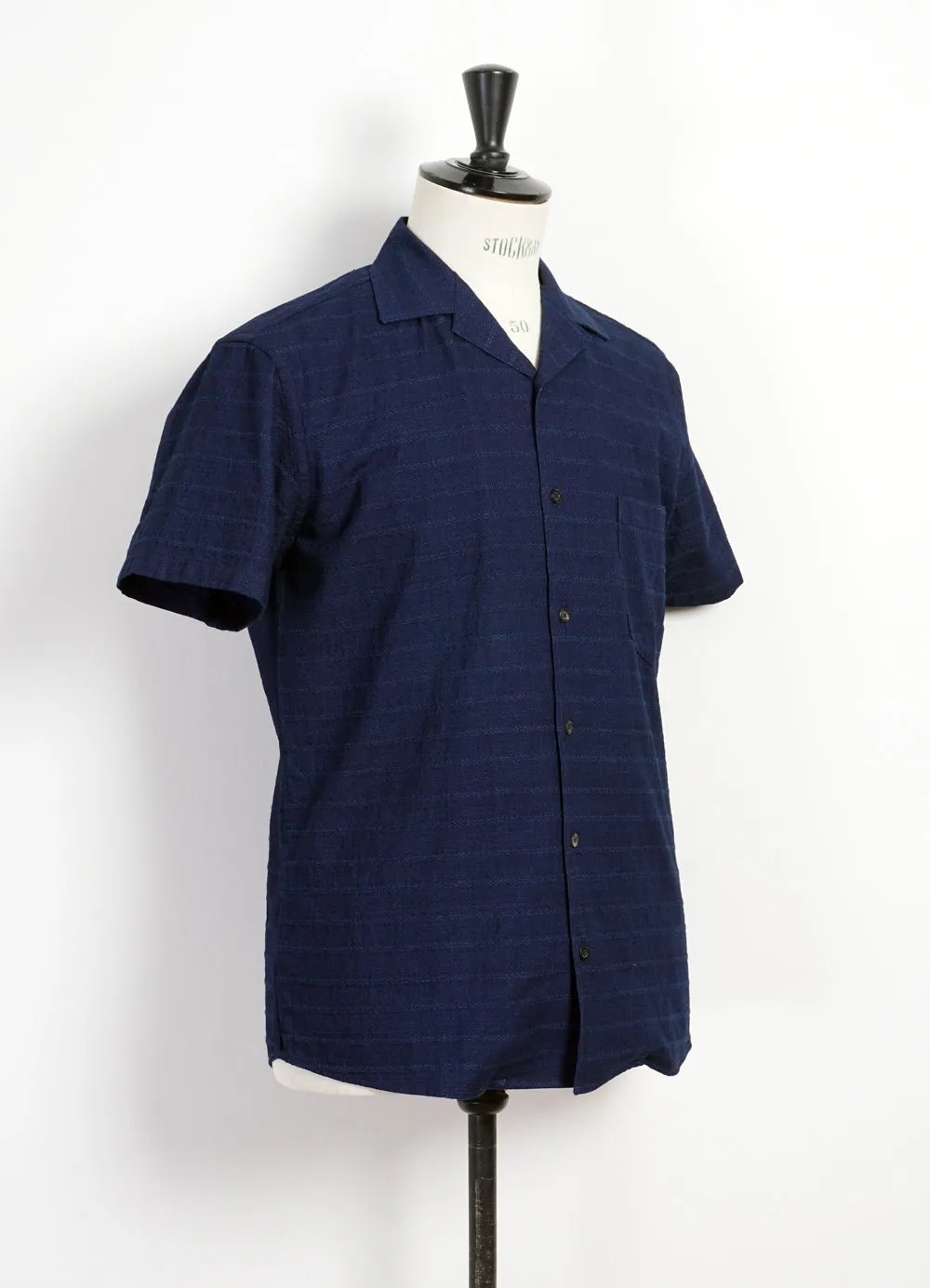 JONNY | Short Sleeve Shirt | Dobby Indigo