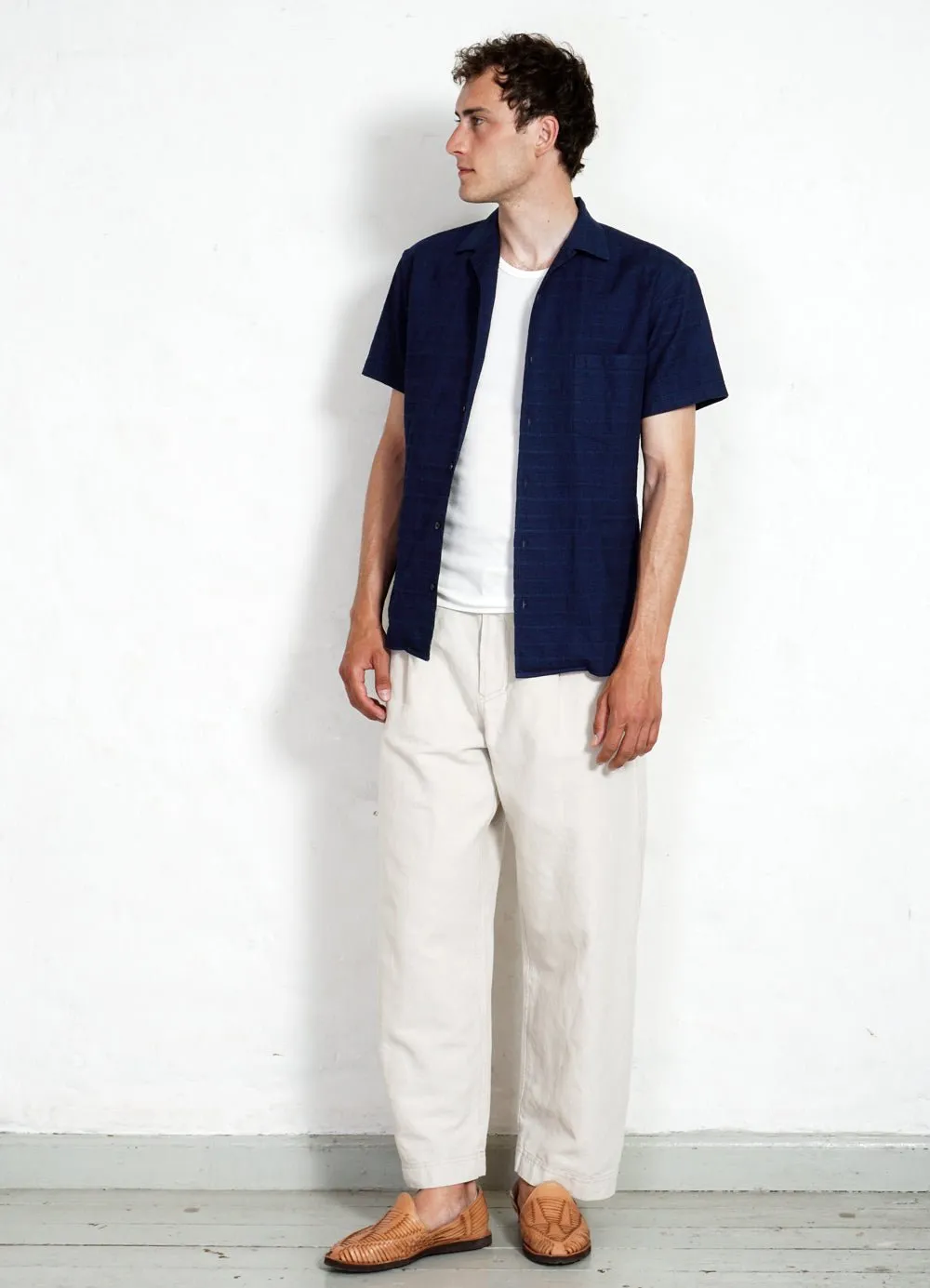 JONNY | Short Sleeve Shirt | Dobby Indigo