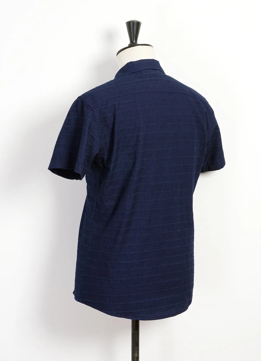 JONNY | Short Sleeve Shirt | Dobby Indigo