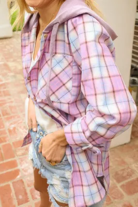 Jr Plaid Hoody Button Down