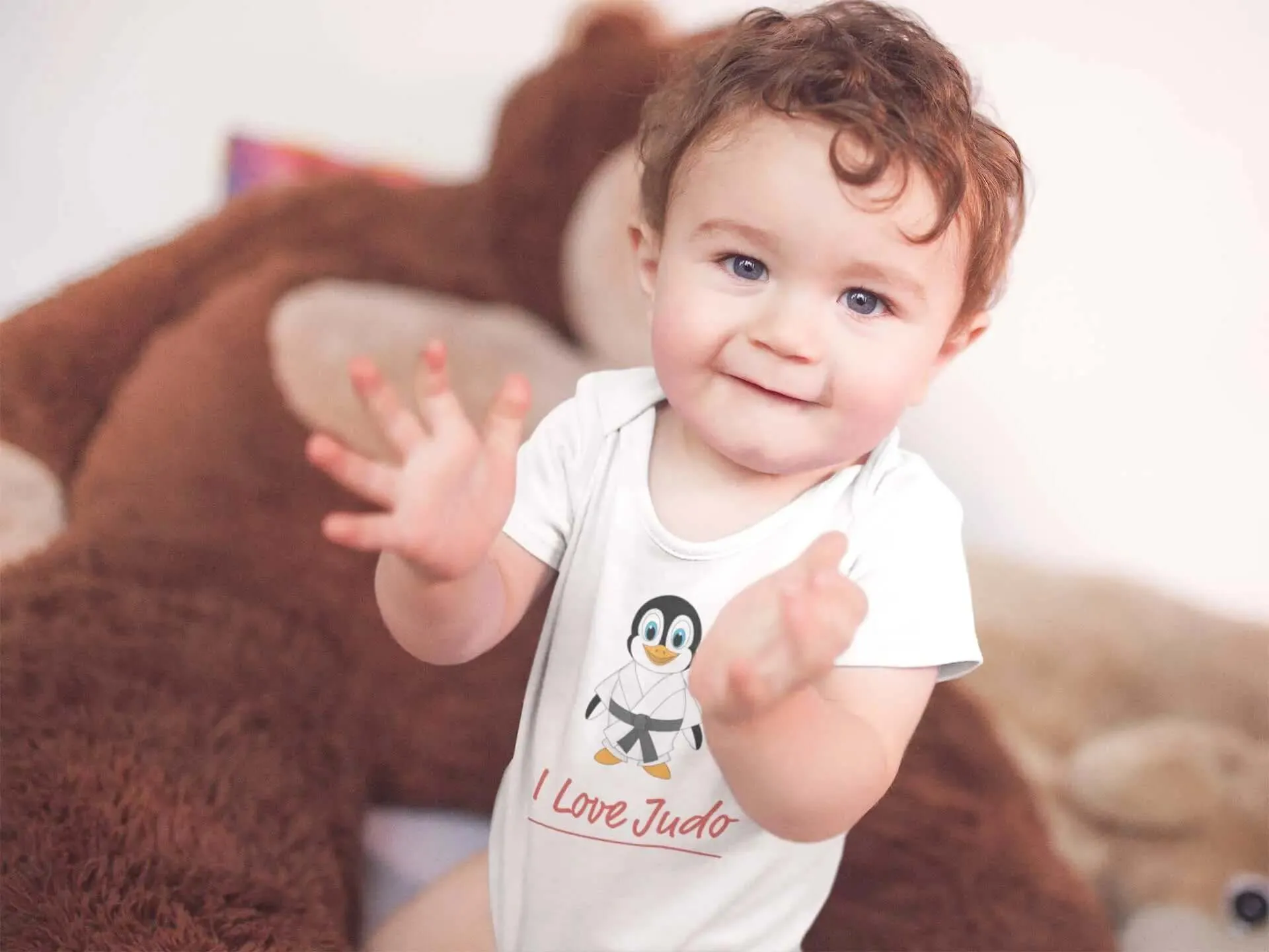 Judo Baby Bodysuit Penguin - I Love Judo