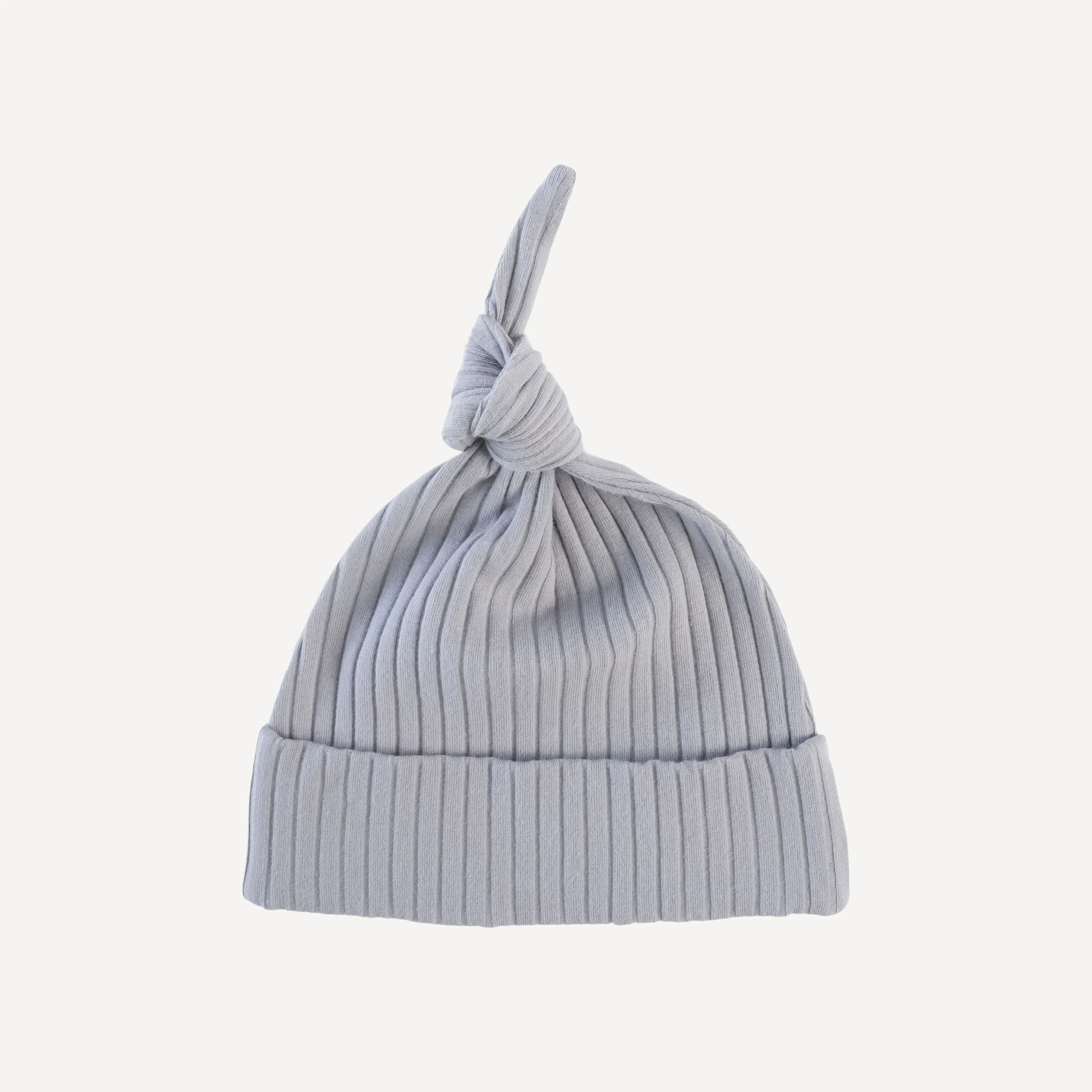 knot hat | platinum | organic cotton wide rib