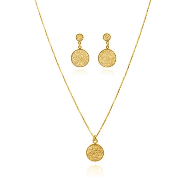 KODA EARRINGS   MELI NECKLACE GOLD SET