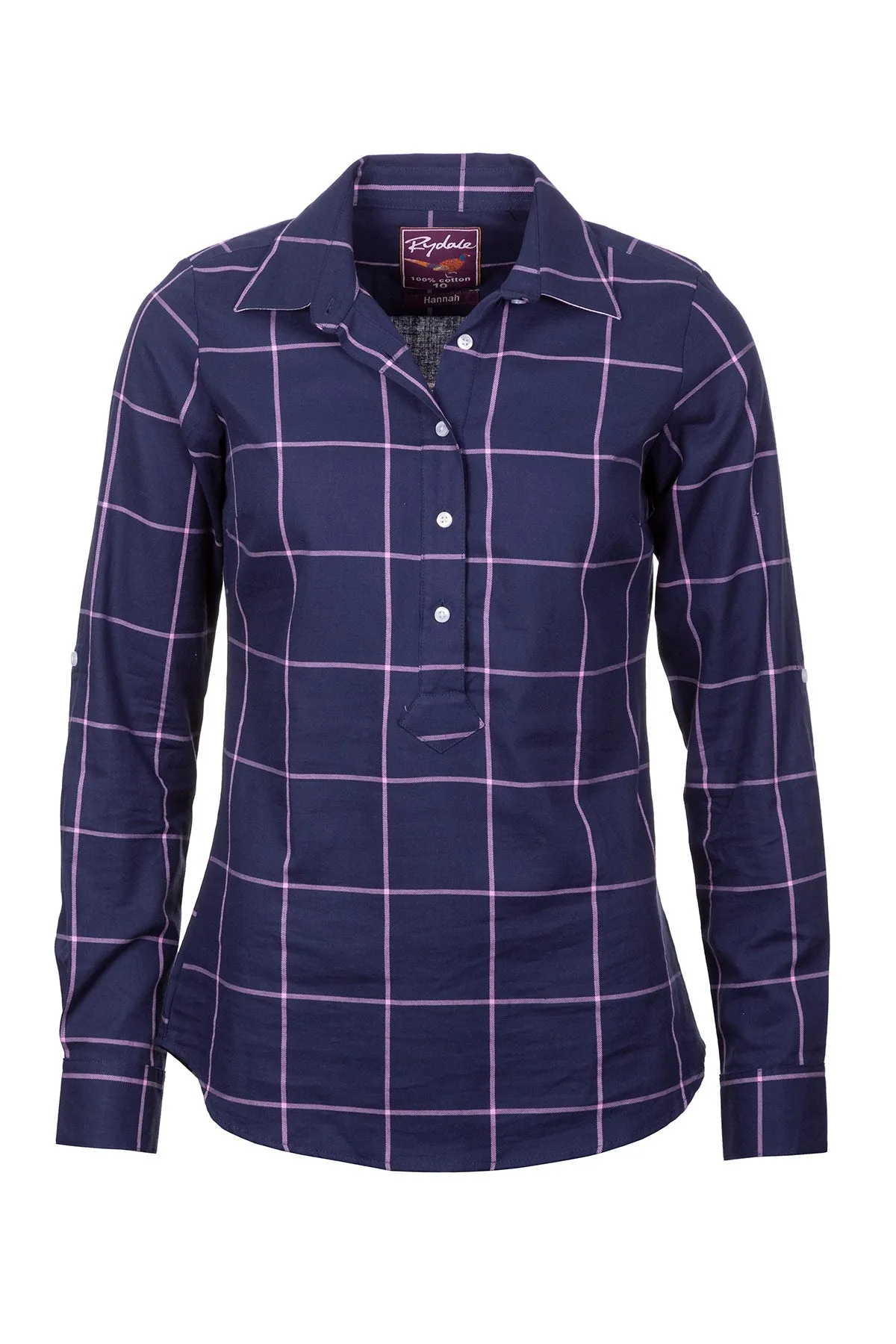 Ladies Hannah Navy Overhead Country Shirt - Laura Tweed