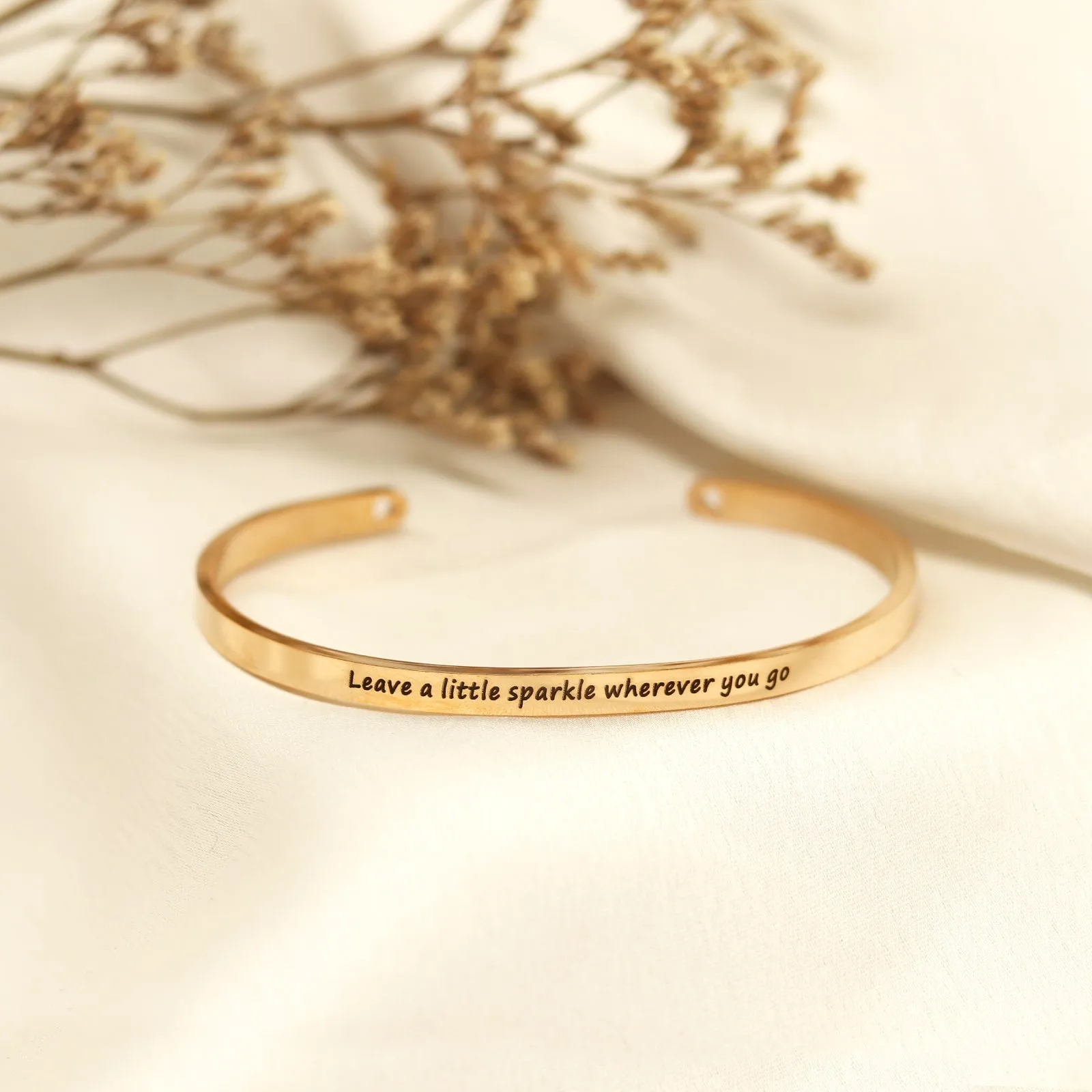 Leave A Little Sparkle Wherever You Go Rose Gold Mantra Band