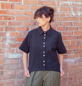 Lennox Shirt in Black Cotton