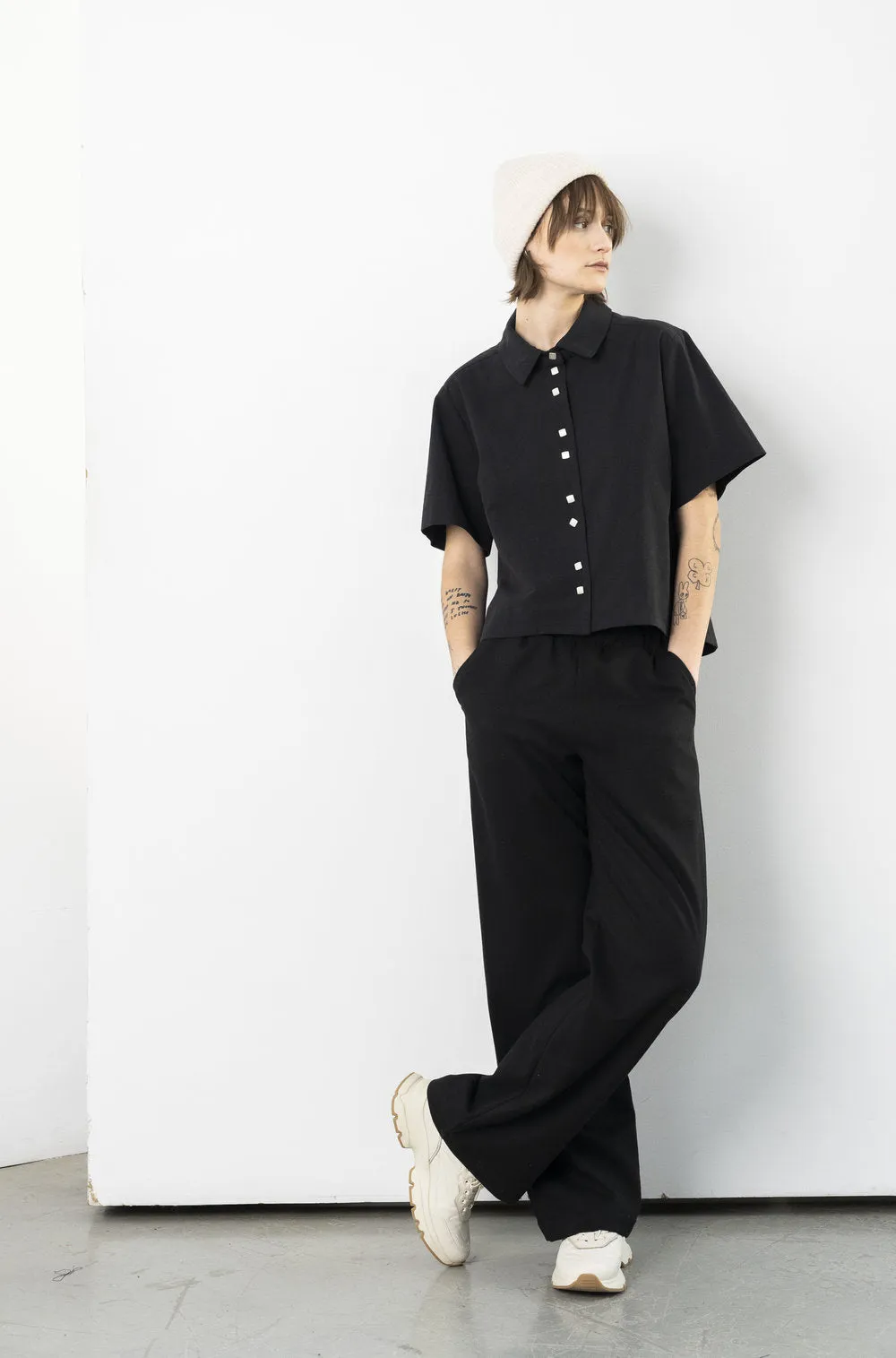 Lennox Shirt in Black Cotton