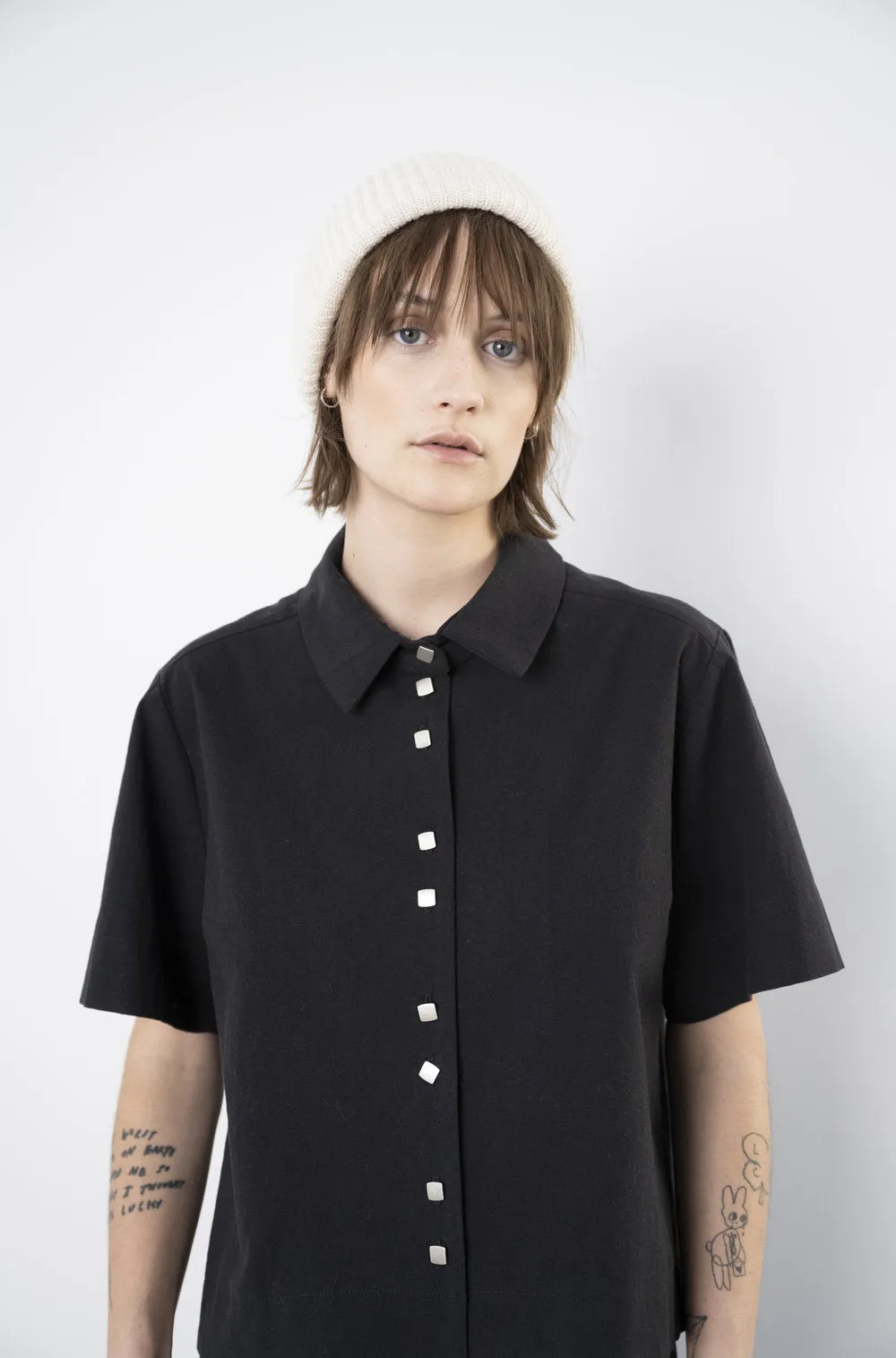 Lennox Shirt in Black Cotton