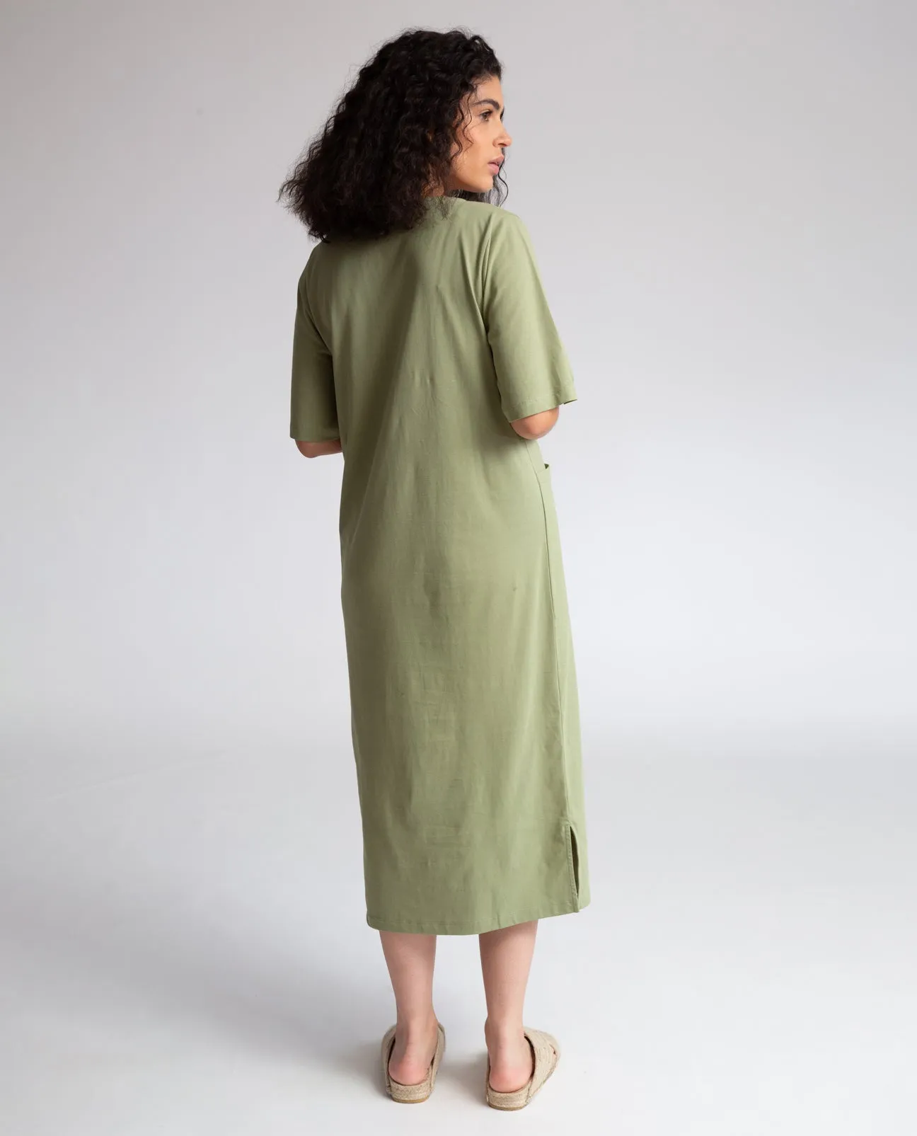 Lillian Organic Cotton Dress In Sage