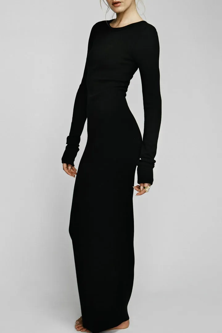 Long Sleeve Crewneck Maxi Dress