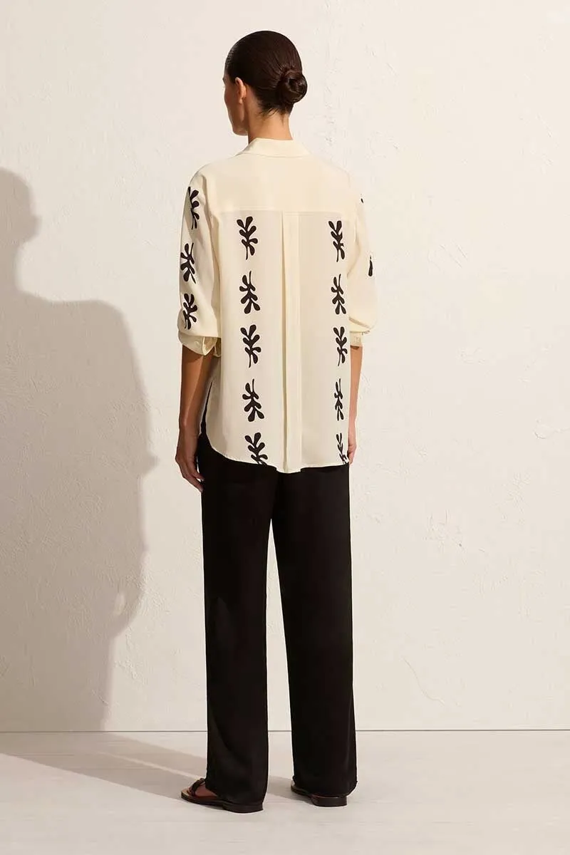 LONG SLEEVE SILK SHIRT-FIG LEAF IVORY