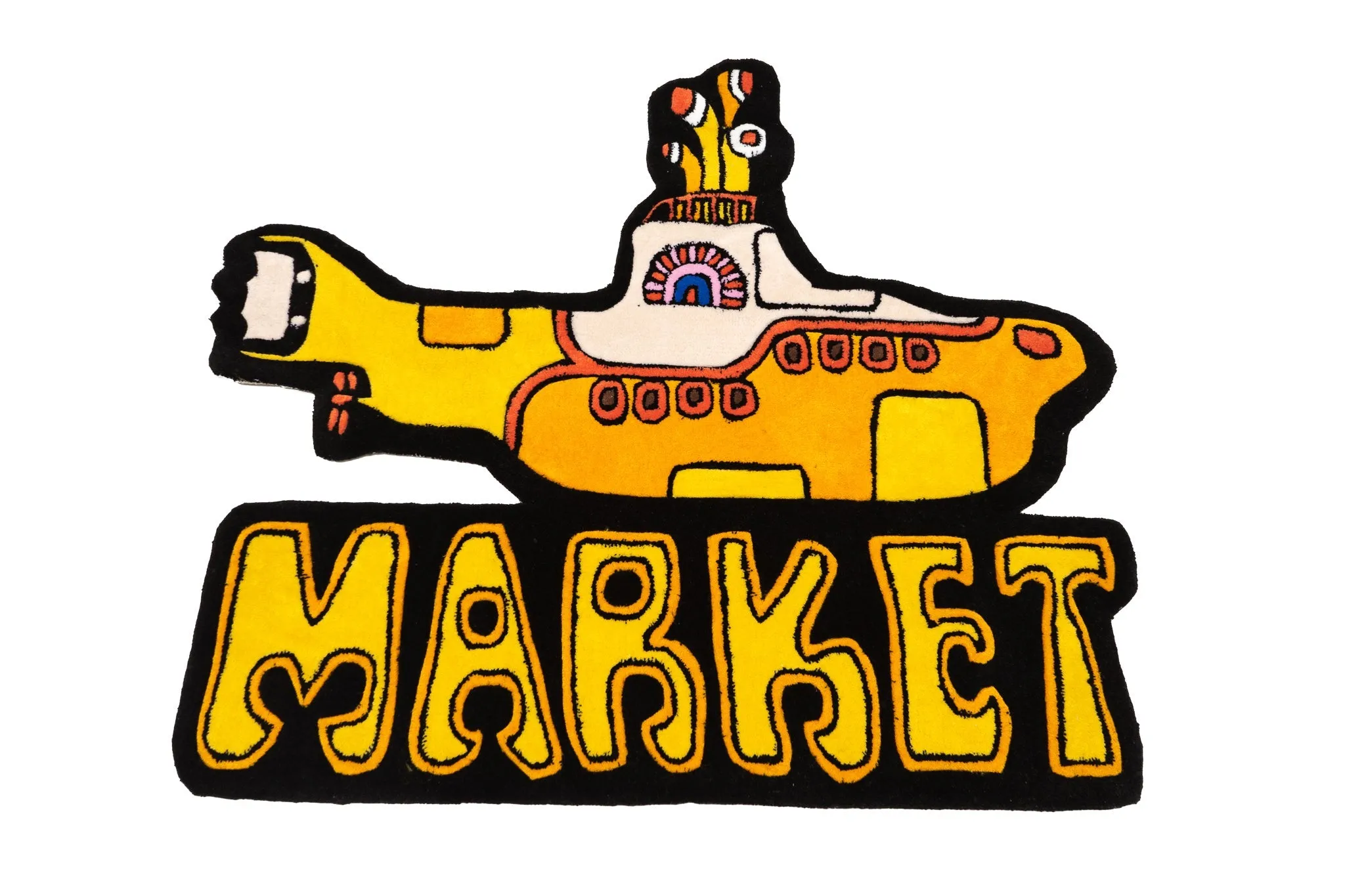 Market Yellow Submarine Plush Rug "Yellow"