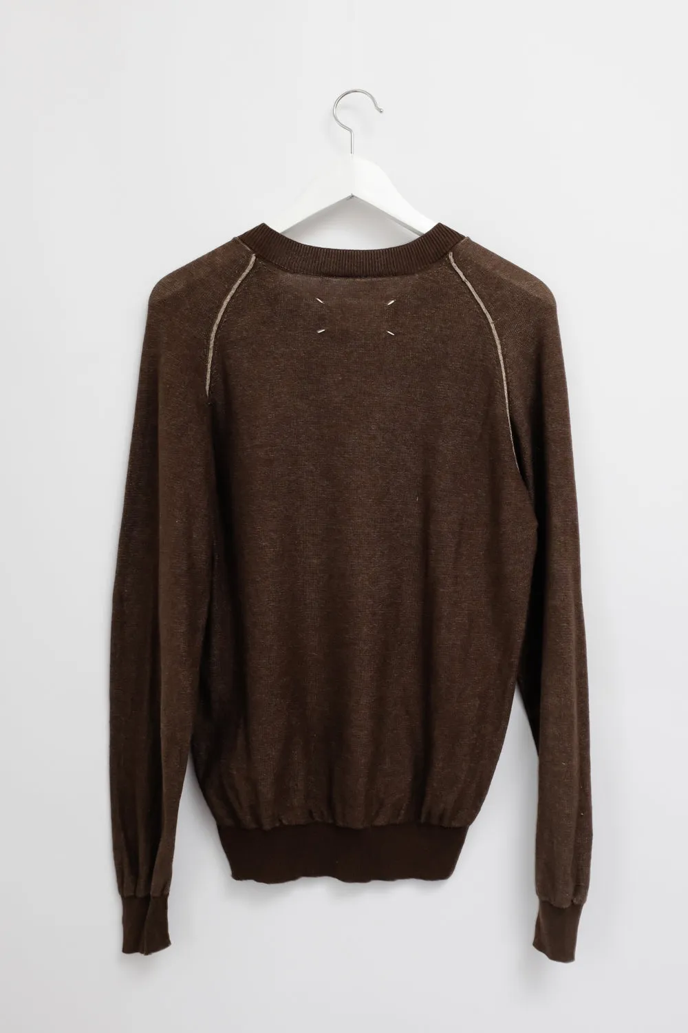 MARTIN MARGIELA BROWN COTTON SWEATER