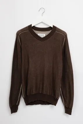 MARTIN MARGIELA BROWN COTTON SWEATER