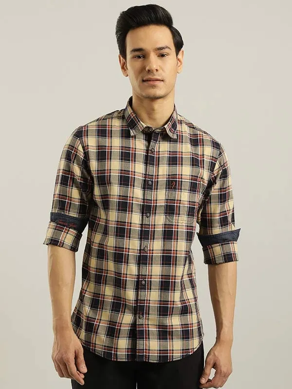 Men Checked Full Sleeve Cotton Blend Shirt