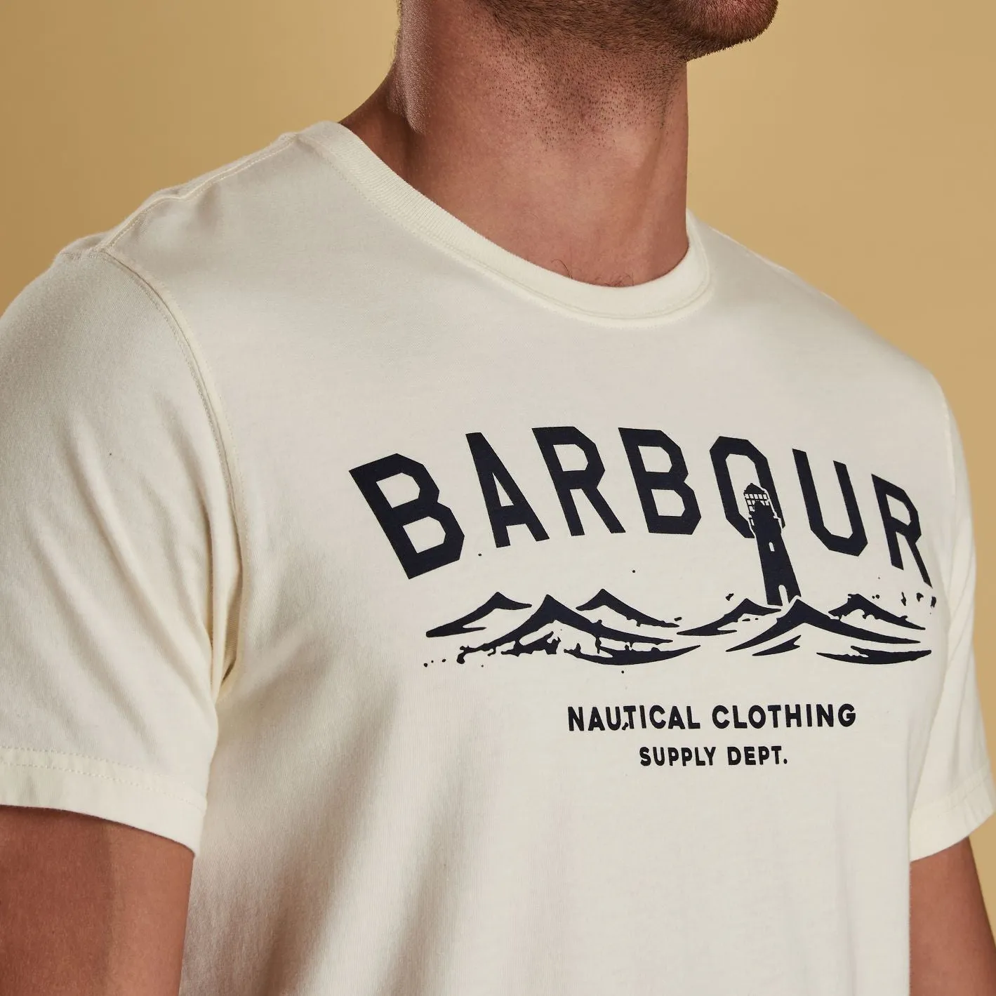 Men's Barbour | Bressay Crewneck T-Shirt | Whisper White