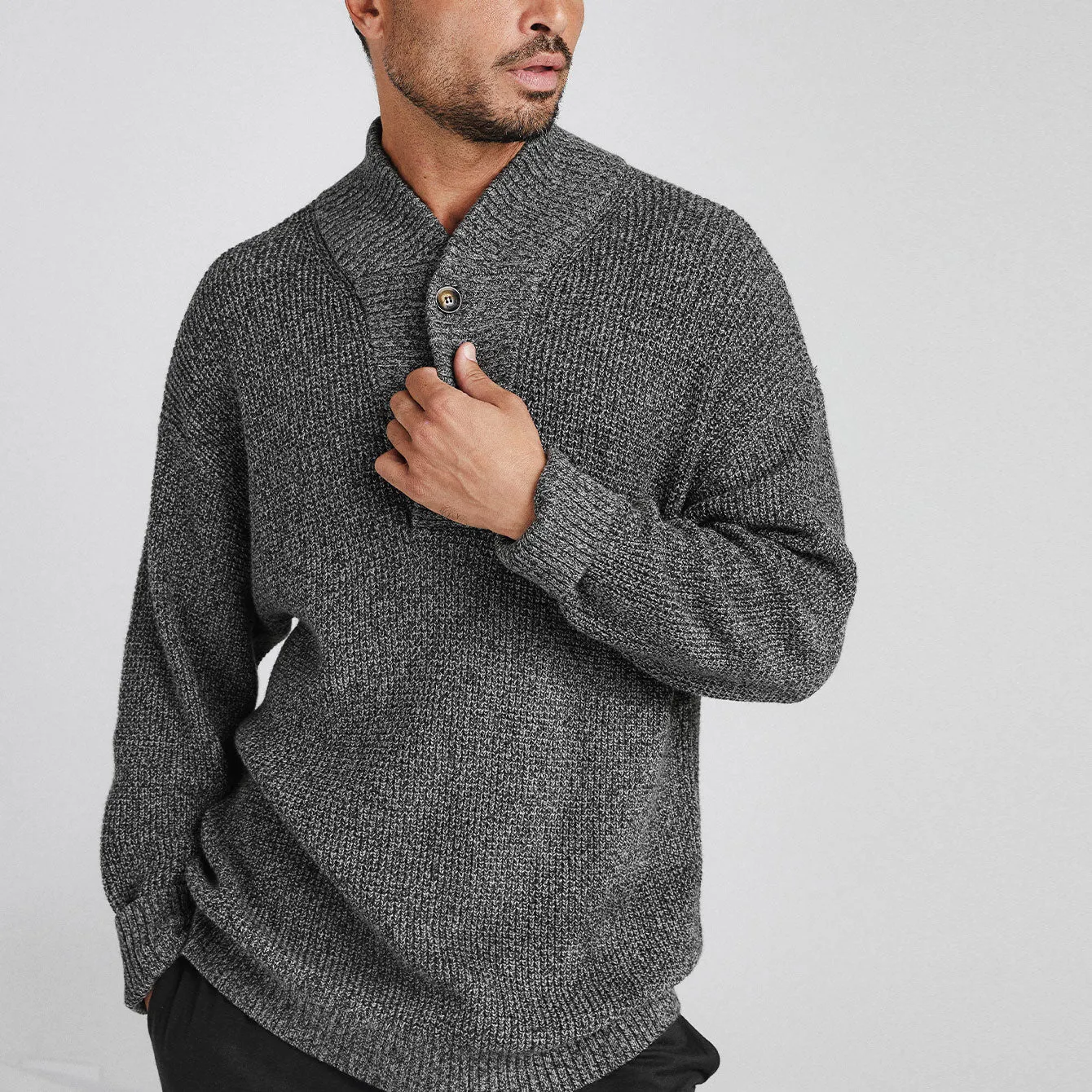 Men's Cotton Silk Waffle Henley