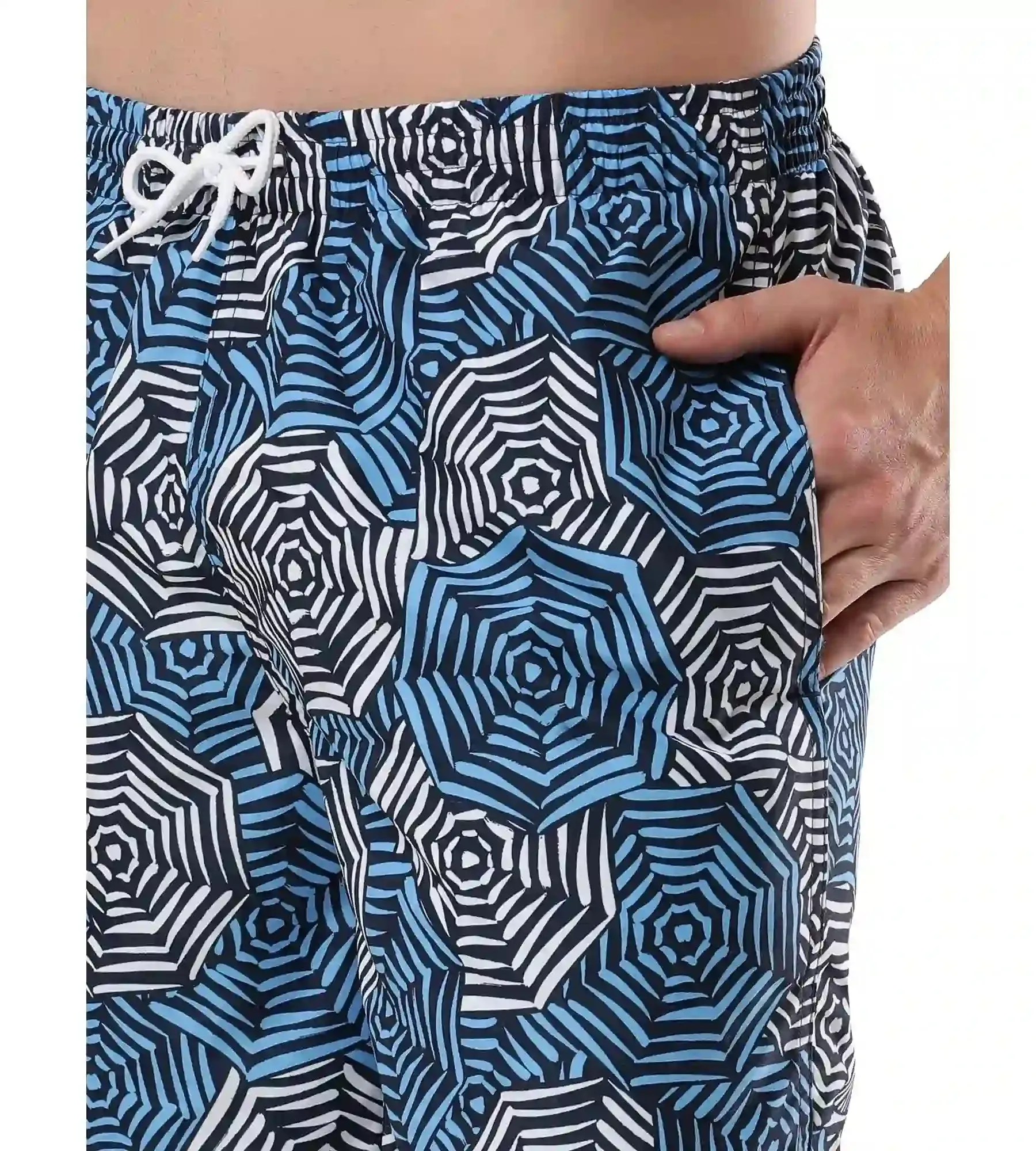 Men's Essential Printed Leisure' Watershorts - Pure Blue  &  Tranquil Blue