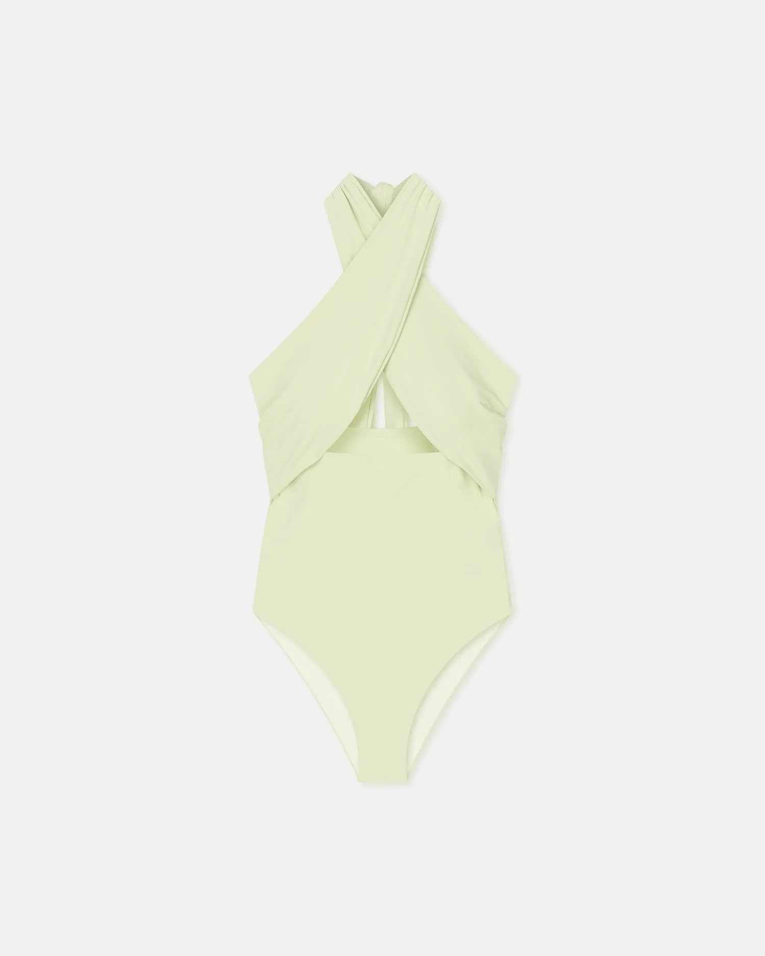 Milana - Crossover Halterneck Swimsuit - Shadow Lime