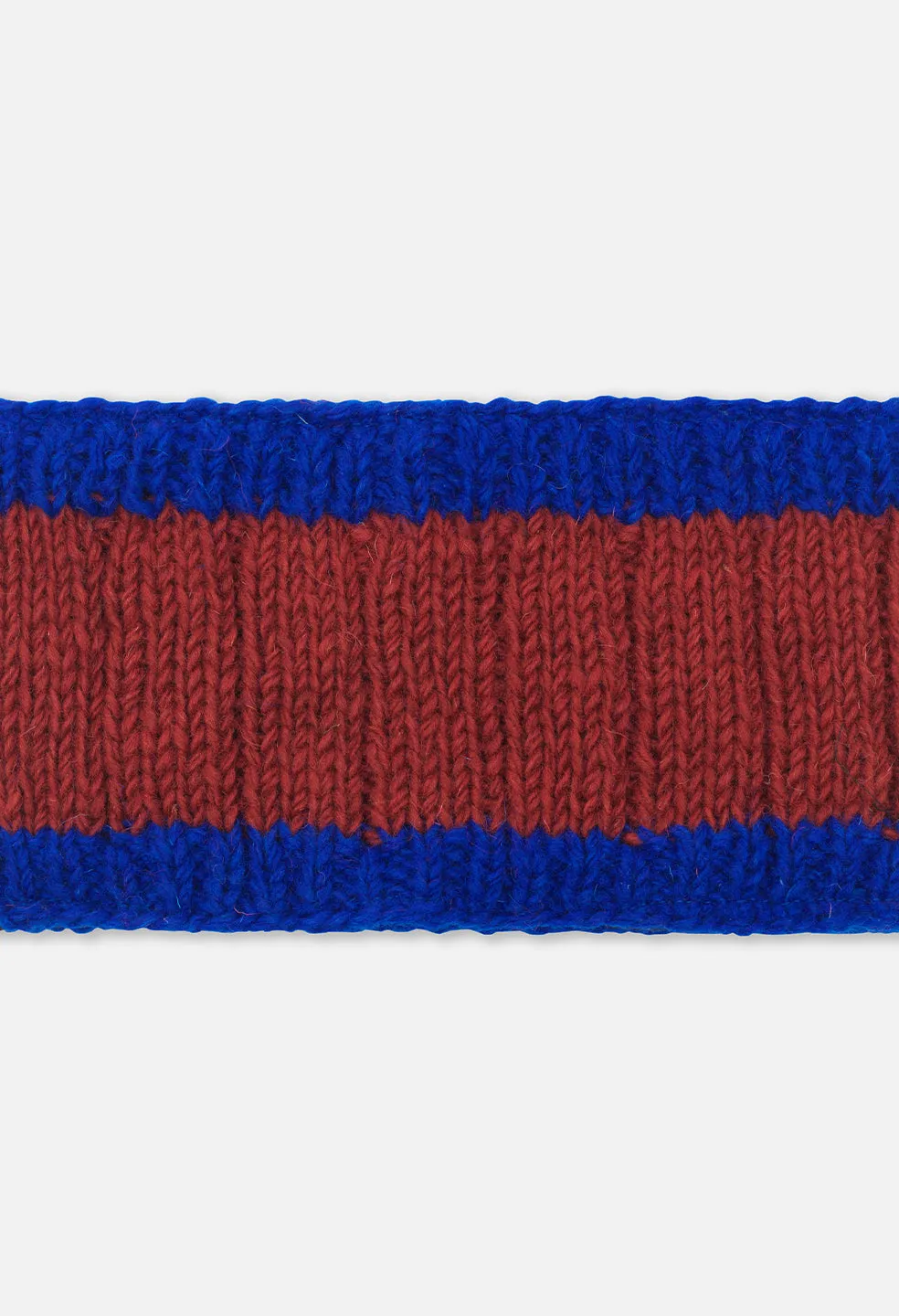 Nepalese Knit Wool Headband /  Royal x Burgundy