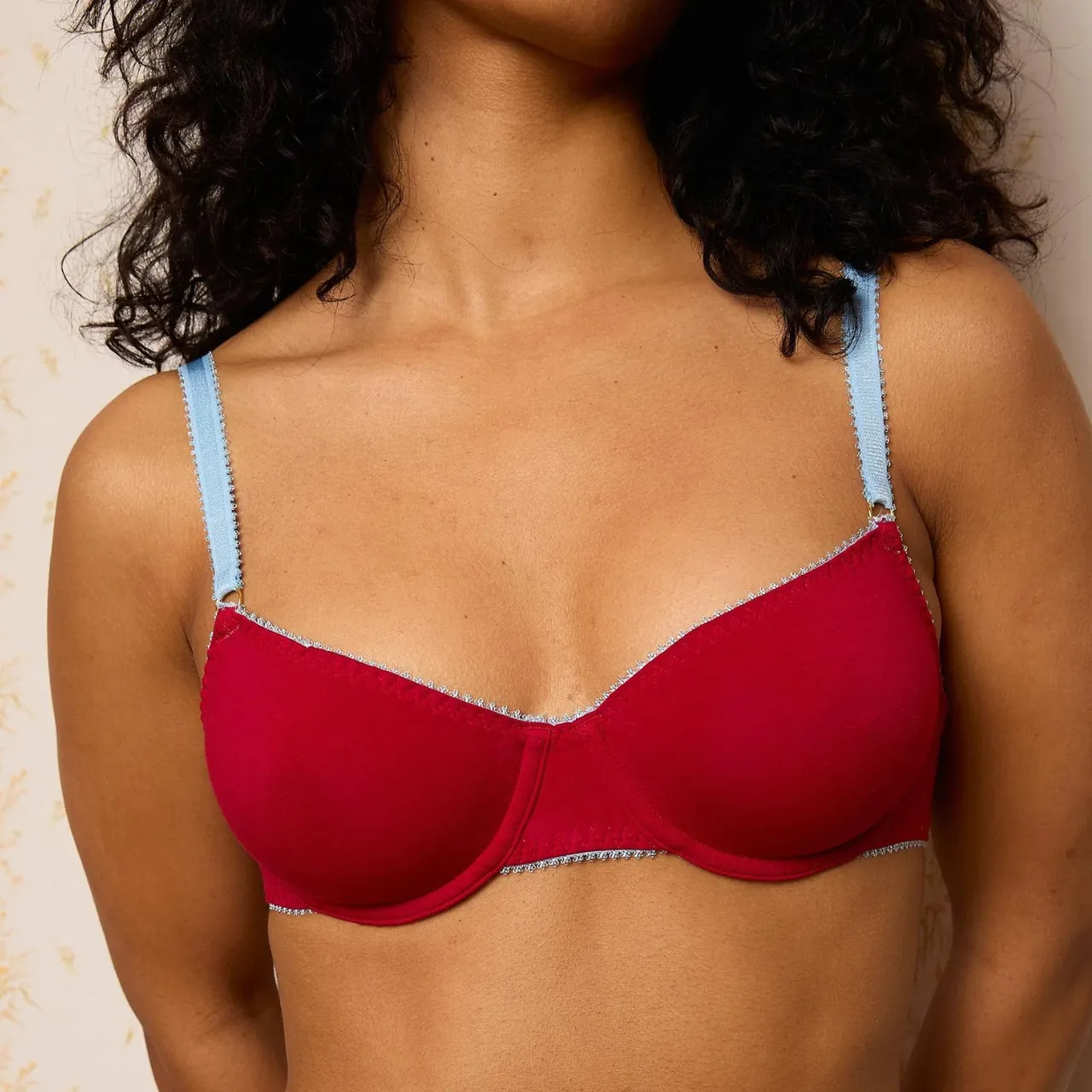 Nico Organic Cotton Underwire Bra in Red