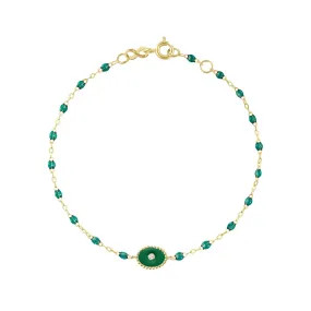 North Star Classic Gigi Emerald diamond bracelet, Yellow Gold, 6.7"