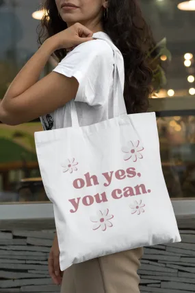 Oh yes, you can White Tote Bag WIth Zipper