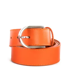 Orange Real Italian Leather Wide Belt Pack of Two