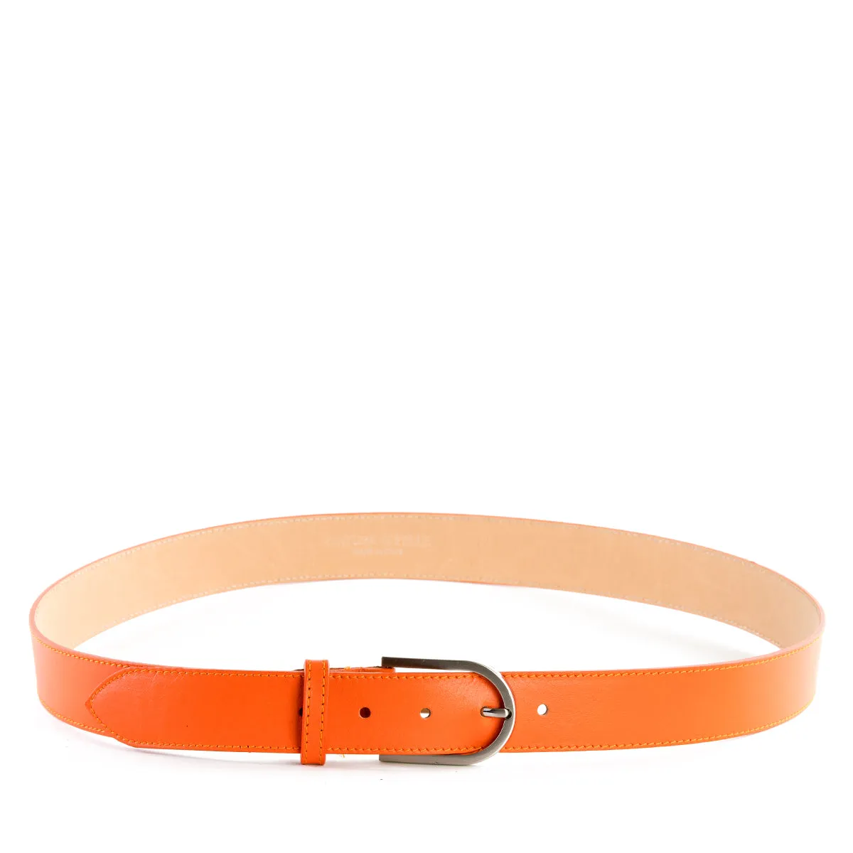 Orange Real Italian Leather Wide Belt Pack of Two