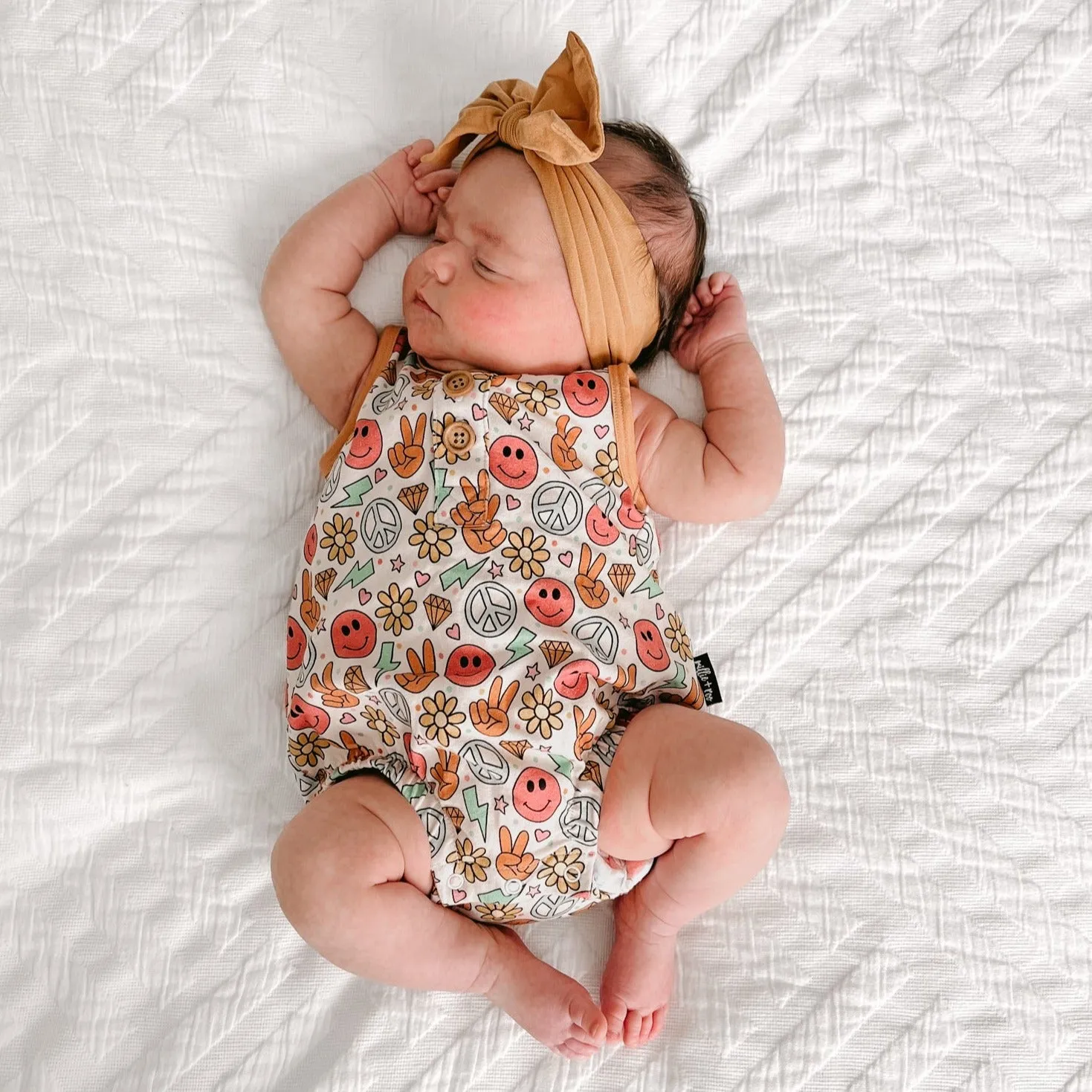 ORGANIC COTTON HENLEY ROMPER- Groovy Summer