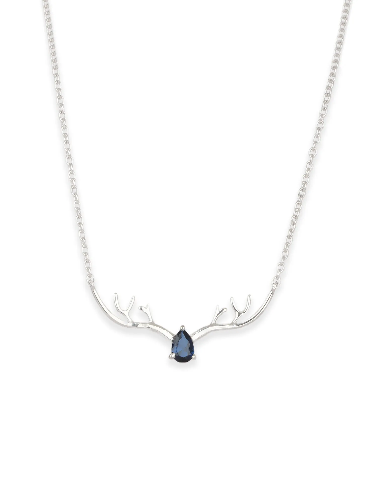 Ornate Jewels Blue Sapphire Deer Necklace For Women