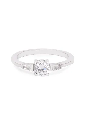 Ornate Jewels Solitaire Promise Ring In 925 Sterling Silver