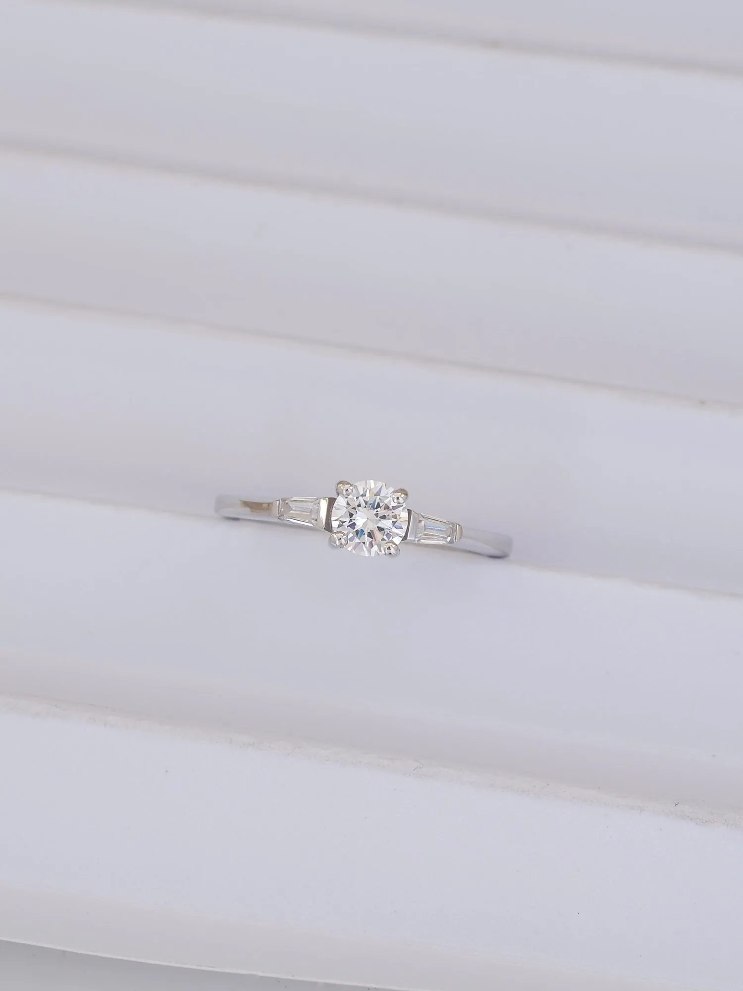 Ornate Jewels Solitaire Promise Ring In 925 Sterling Silver