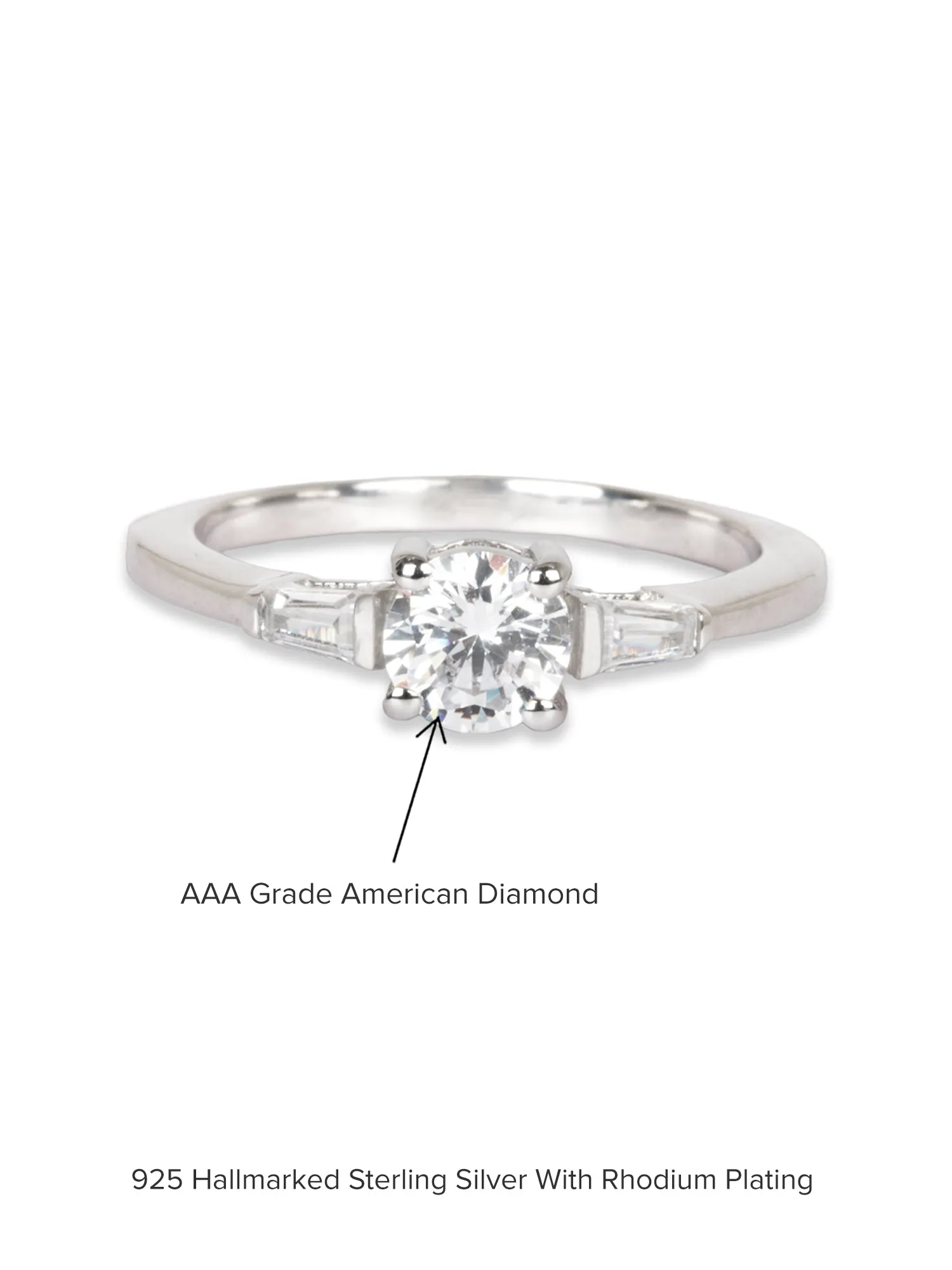 Ornate Jewels Solitaire Promise Ring In 925 Sterling Silver