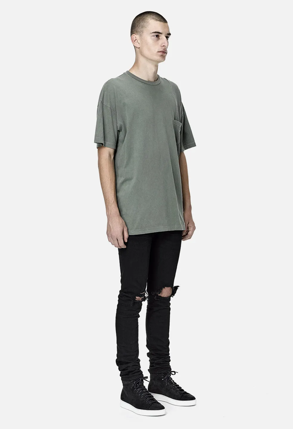 Paneled Pocket Tee / Washed Olive