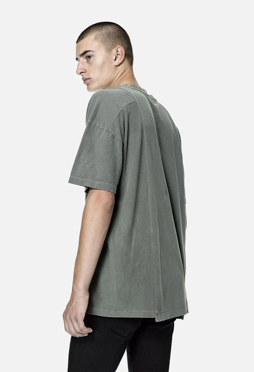 Paneled Pocket Tee / Washed Olive