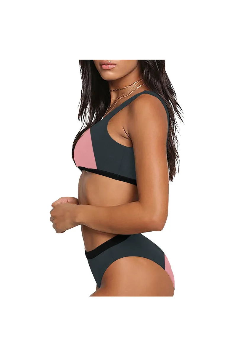 Pink-a-Boo Sport Top & High-Waist Bikini Swimsuit