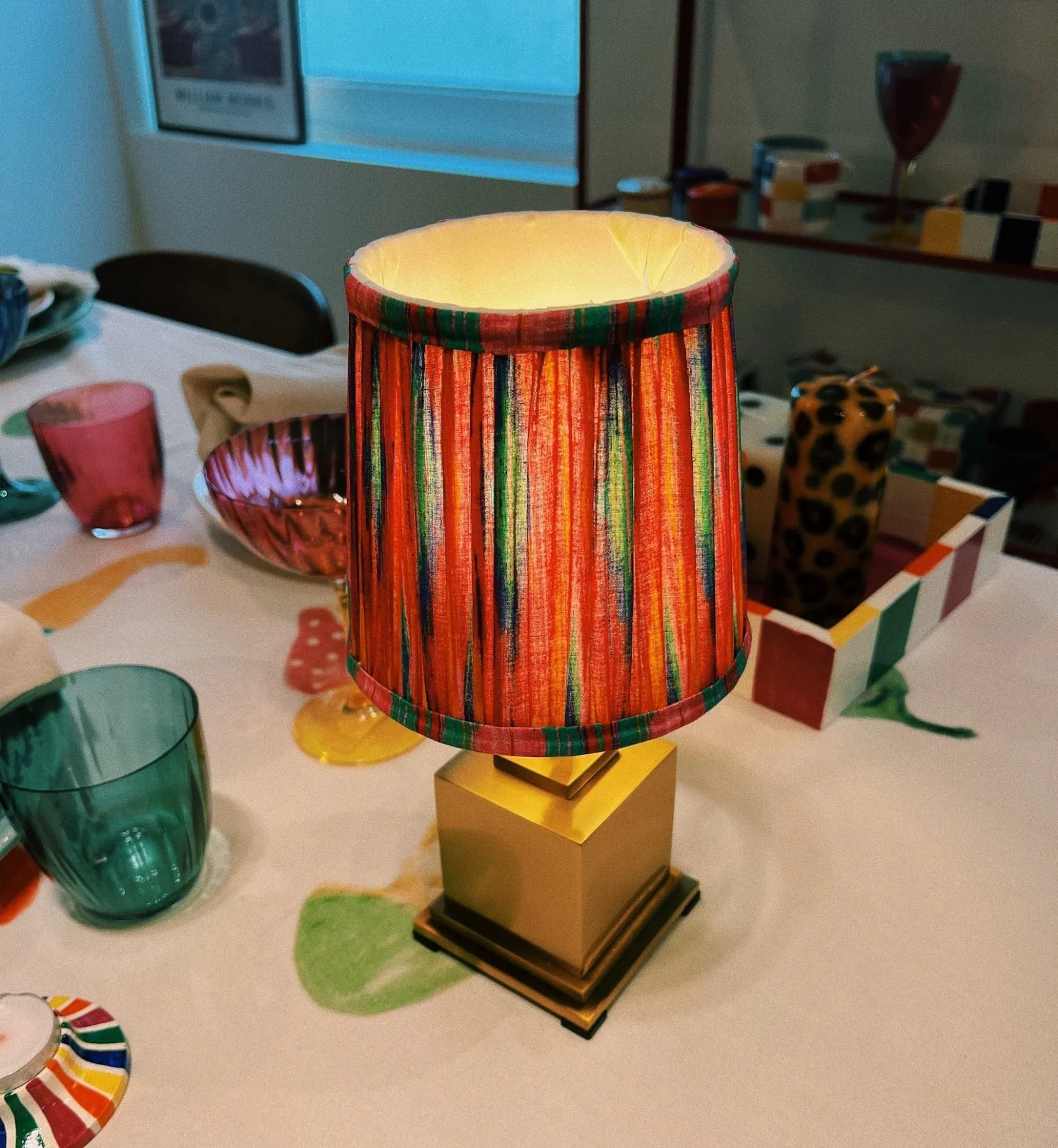 Pooky Pink Diamond Block Cotton Lampshade