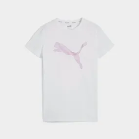 Puma Womens Essential Logo Lab Tee White/Pink _ 181451 _ White