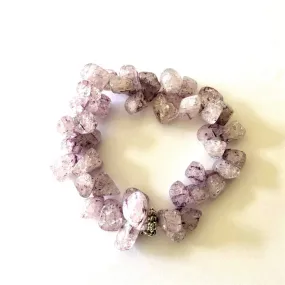 Purple Crackle Quartz Beaded Bracelet