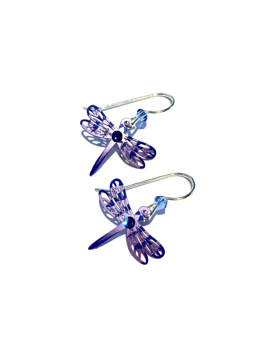 Purple Dragonfly Earrings by Sienna Sky