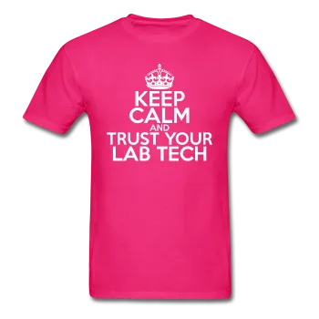 "Keep Calm and Trust Your Lab Tech" (white) - Men's T-Shirt