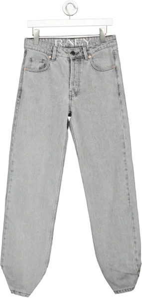 Raey Grey Straight Leg Ruched Hem Jeans W24