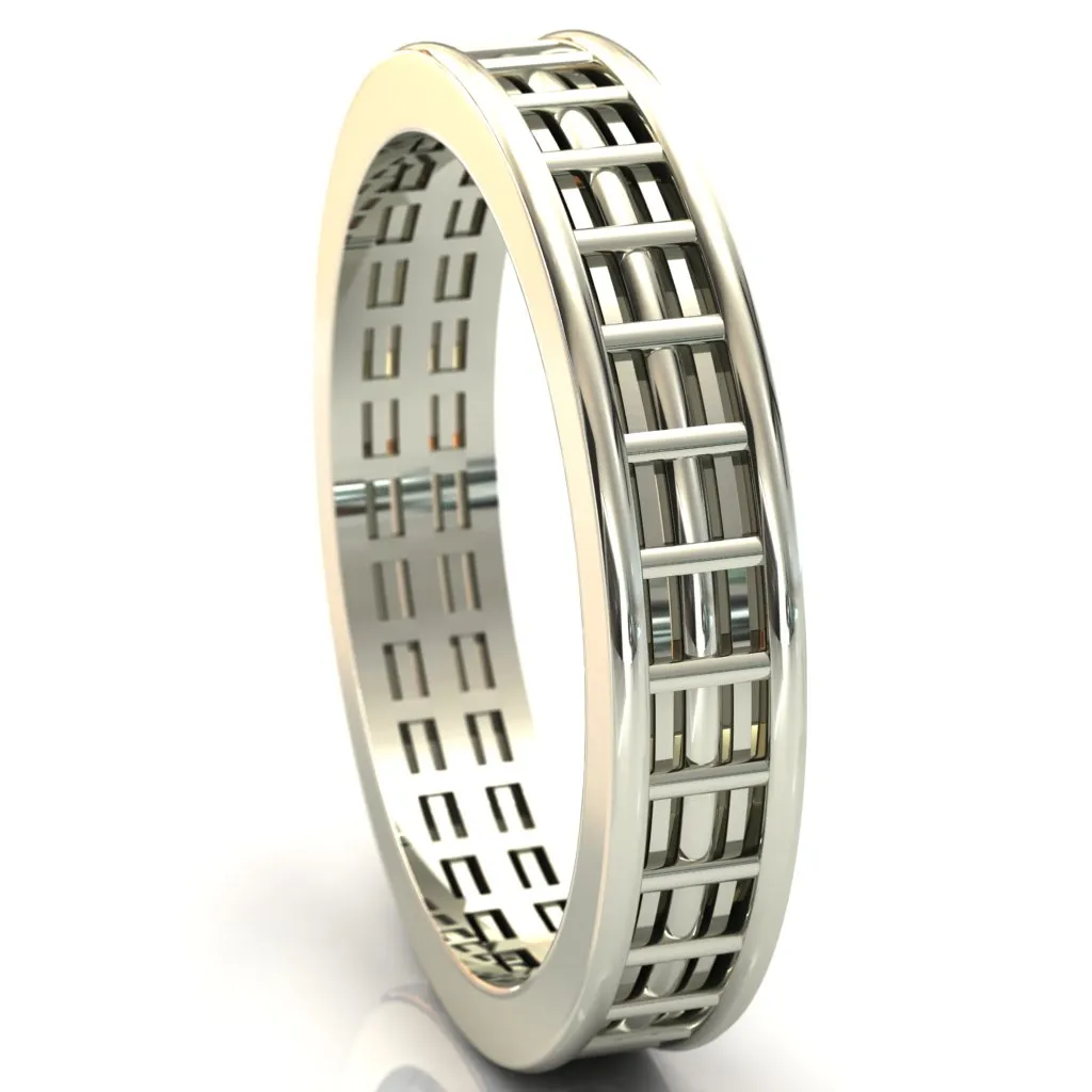 Rolling Baguettes Couple's 3/4 Eternity Matching Two-Band Set