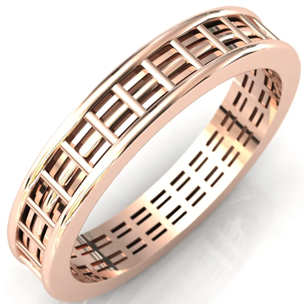 Rolling Baguettes Couple's 3/4 Eternity Matching Two-Band Set