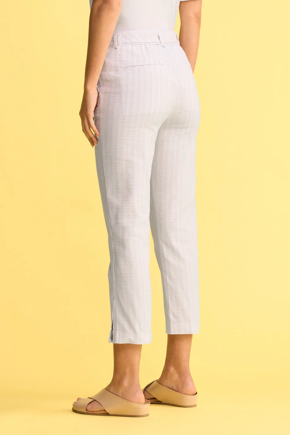 Seersucker Stripe Capri Pant - Gelati Stripe