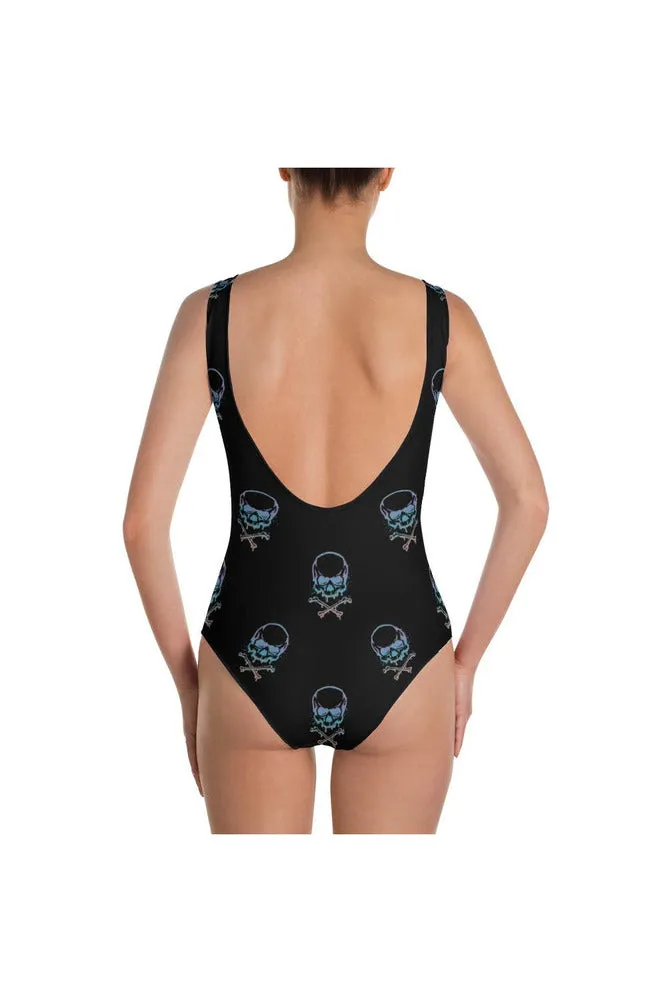 Skull Face One-Piece Swimsuit