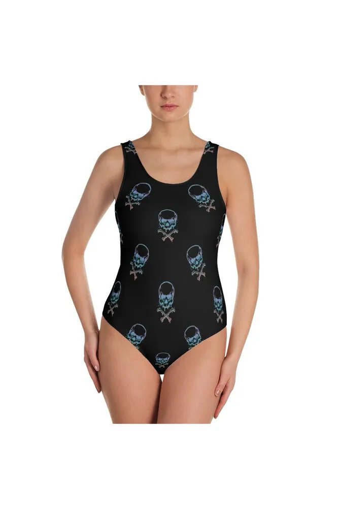 Skull Face One-Piece Swimsuit